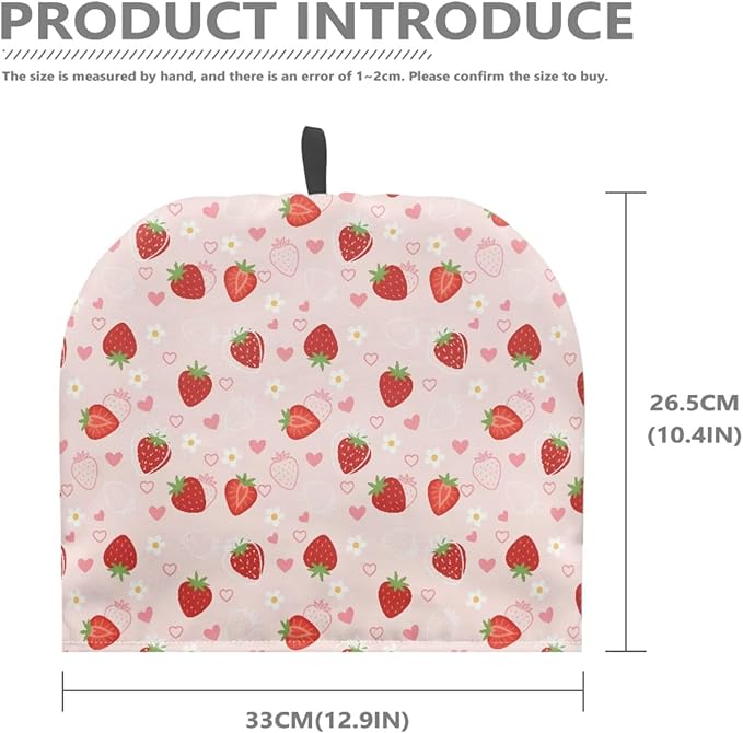Tea Pot Cover Red Strawberry Print Teapots Cosy Insulated Tea Cozies Home Kitchen Decoration Teapot Dust Cover Warming Tea Kettle Quilt Creative Gifts for Party