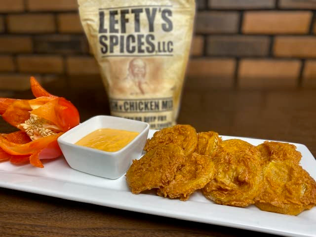 Lefty's Spicy Fish & Chicken Mix | Air Fry and Oven Baked Seasoned Coating Mix for Fish, Chicken, Pork Chops, Shrimp and Vegetables | 16 oz.