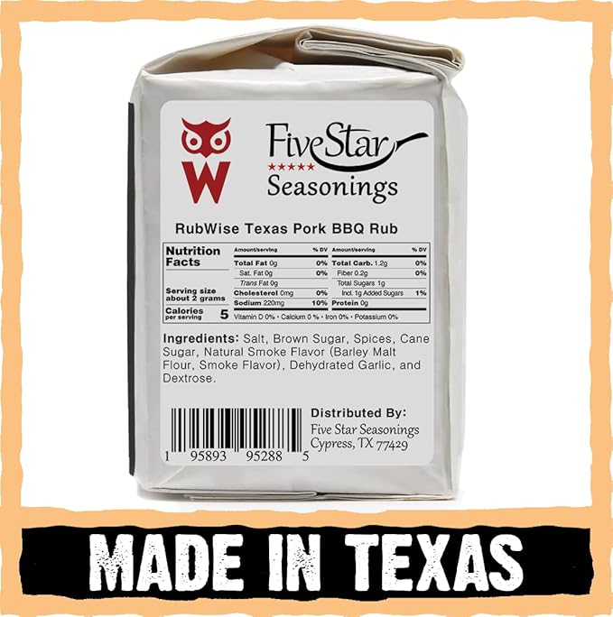 RubWise Texas Style BBQ Pork Rub (1lb) No MSG | Meat Barbecue Dry Rubs and Spices for Smoking and Grilling | Spice Blend Seasoning | Great on Spare Ribs, Tenderloin, Chops, Belly, Shoulder