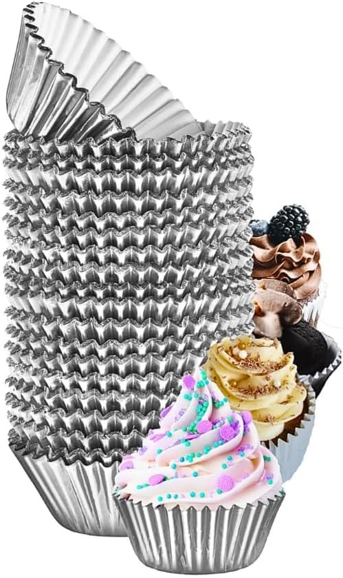 Green Direct Standard Size Silver Cupcake Liners ??Pack of 240 Paper Baking Cups for Muffin Pans, Carriers & Stands ??Bulk Non-Stick Cupcake Wrappers for Baking