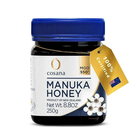 Cosana Manuka Honey 550 MGO + 250g – 100% Pure - Bottled, sealed, and certified in New Zealand