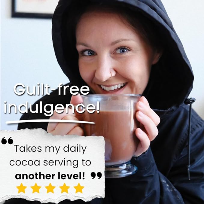 Nature's Harvest Cocoa Crave Mix - 5 Superfood Hot Chocolate Mix with Raw Organic Cacao Powder, Maca, True Cinnamon, Carob and Vanilla | Dark Chocolate Powder | Vegan, Gluten-Free, Unsweetened | 30 Servings