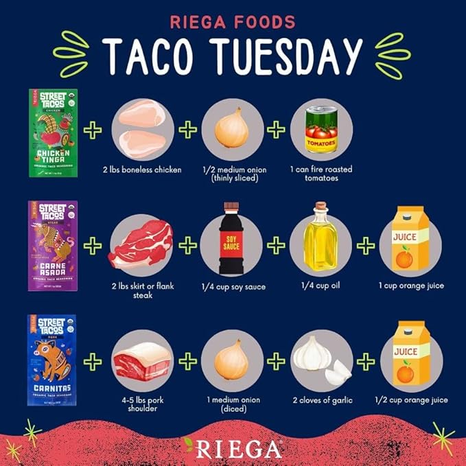 Riega Organic Carnitas Street Taco Seasoning, 1 Ounce (Pack of 1)