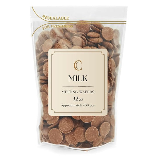 KIDU Chocolate Melting Wafers Bulk Bag Perfect For Dipping, Deserts, Baking And More (2 Pound, Milk New)