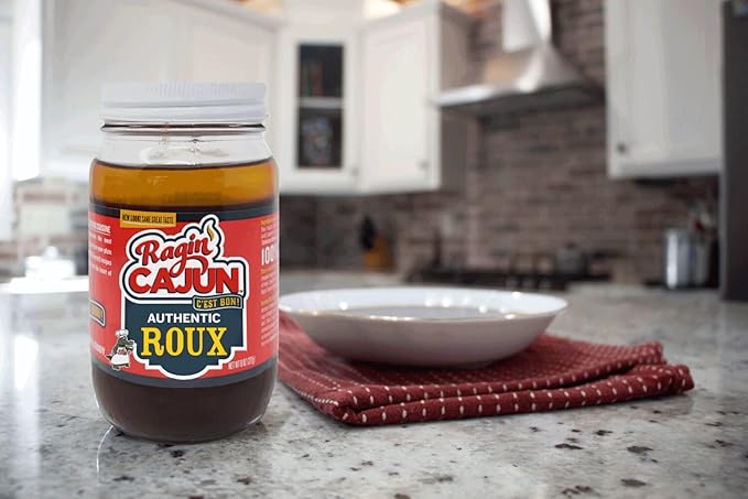 Ragin' Cajun Authentic Roux - 16 oz Jar, No MSG - Louisiana Cajun Base for Gumbo, Stews & Gravies, Easy to Use