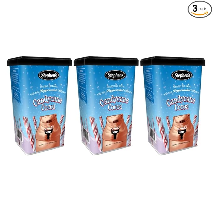 Stephen's Gourmet Hot Cocoa, Candycane Cocoa Milk, 14 OZ (Pack of 3)