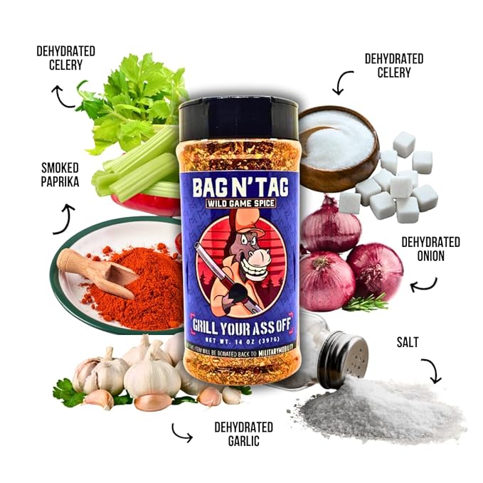 GYAO Bag N' Tag Seasoning – BBQ Rub for Venison, Elk, Bison, & Boar - MSG & Gluten Free - USA Made & Veteran Owned