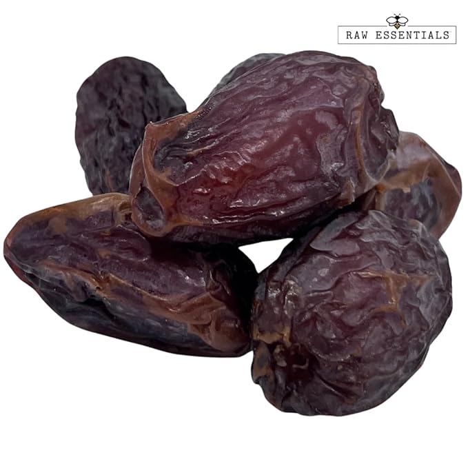 Raw Essentials Medjool Dates - Sweet and Caramel-like - Great in Desserts, Smoothies, and Savory Dishes - 18 Ounce Resealable Bag