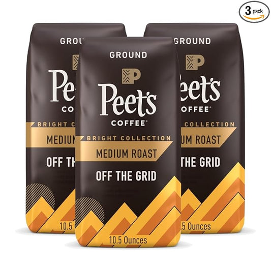 Peet's Coffee, Medium Roast Ground Coffee - Off The Grid 31.5 Ounces (3 Bags of 10.5 Ounces)