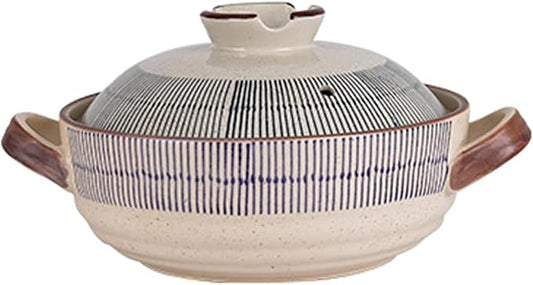 Ceramic Casserole Dish with Lid, Ceramic Cooking Pot Nonstick Earthenware Pot, Ceramic Stew Pot with Handle Round Ceramic Cookware for Stew Steam, Soup Bowl,2.3Quarts
