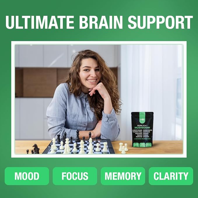 30 in 1 Ultimate Mushroom Supplement - 180 Mushroom Capsules, Organic - Lion?™s Mane, Cordyceps, Chaga, Reishi, Turkey Tail, Mitake, Shiitake & More - Brain & Immune Support
