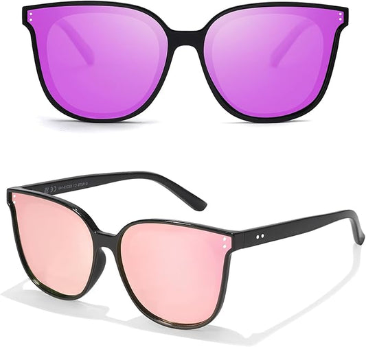 LVIOE Oversized Polarized Sunglasses for Women Trendy Large Cat Eye UV Protection Shade LS1627s