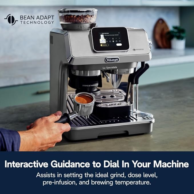 De'Longhi La Specialista Touch Espresso Machine with Grinder & Milk Frother ??Cold Brew & Iced Coffee Maker, Burr Grinder, 10 Drink Presets, Compact Bean to Cup, Award-Winning Italian Design