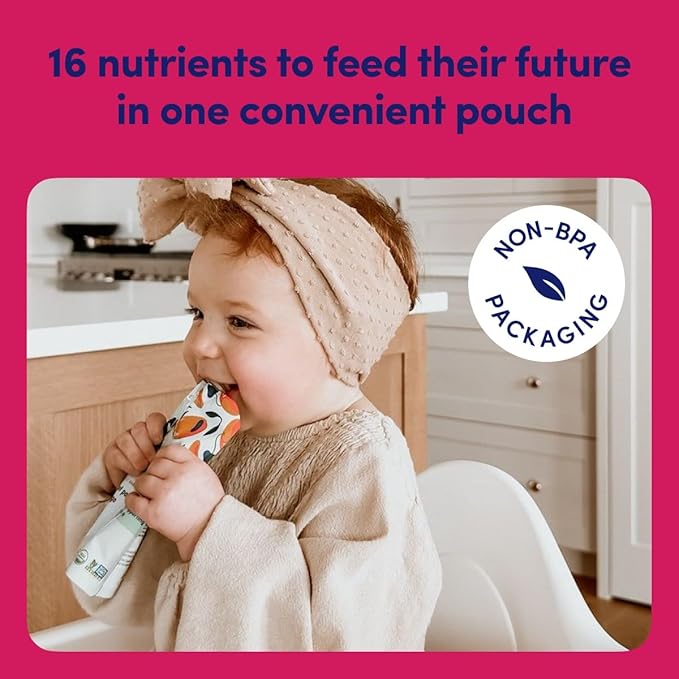 Cerebelly Baby Food Pouches ??Organic Dairy Free Smoothies for Toddlers | No Added Sugar, Fiber, Non-GMO | Baby Smoothie Pouches | 4 Ounce BPA-Free Pouch | Spinach Strawberry Banana | 6 Count