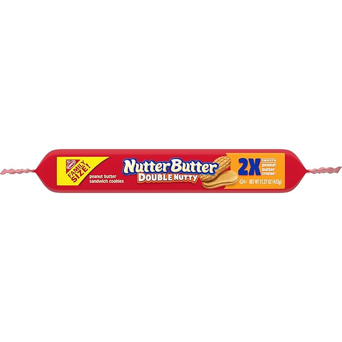 Nutter Butter Double Nutty Peanut Butter Sandwich Cookies, Family Size, 12-15.27 oz Packs