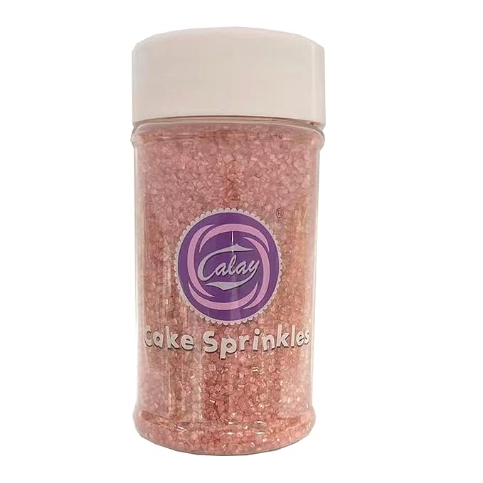 Sentovac Rose Gold Sanding Sugar for Baking Edible Sparkling Sugar Sprinkles Coarse Sugar Crystals for Baking Topping Cake Cookie Cupcake Topper Ice Cream Decoration Supplies 3.2 OZ