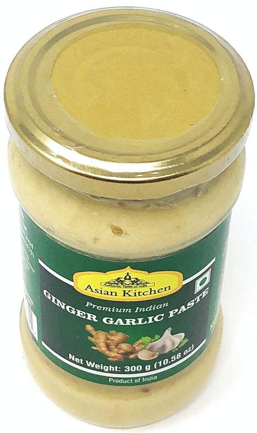 Asian Kitchen Ginger Garlic Cooking Paste 10.5oz (300g) Glass Jar ~ Vegan | Gluten Free | NON-GMO | No Colors | Indian Origin