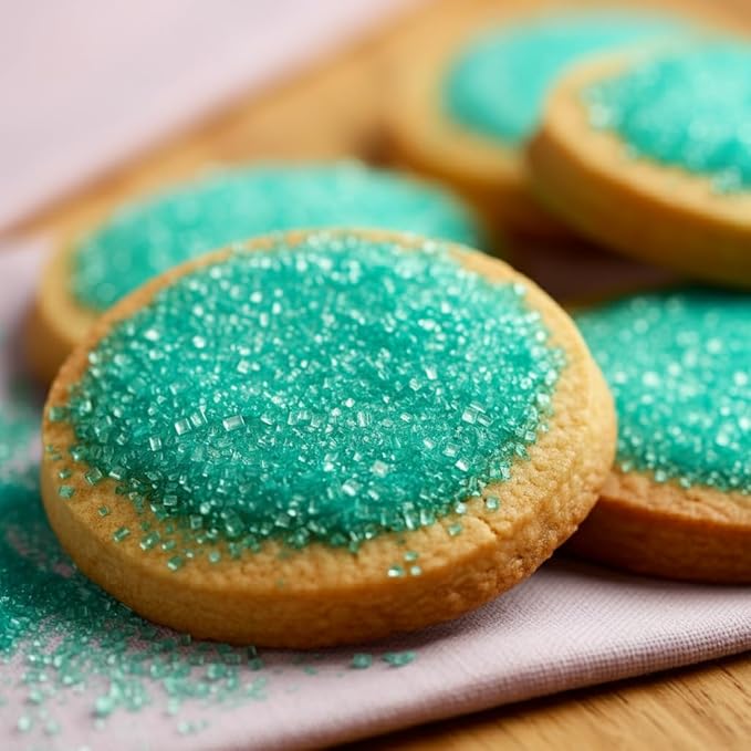 Bakerpan Sugar Sprinkles for Baking - 7 Ounce Teal Decorating Sugar Crystals for Cookies, Cake Pops, Ice Cream (Made in USA)