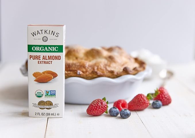Watkins Organic Almond Extract, No Artificial Colors or Flavors, Kosher, USDA Certified Organic, Gluten Free & Non-GMO, 2 Fluid Ounce (Pack of 12)