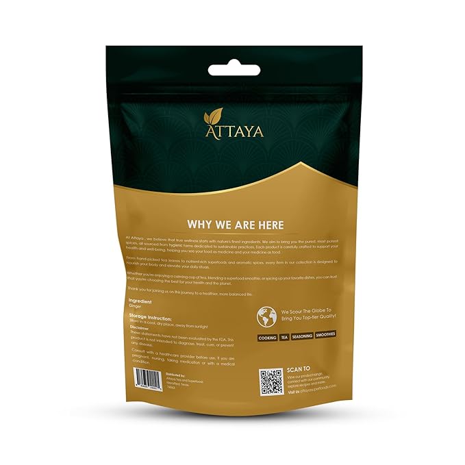 Attaya Ground Ginger powder, 14 OZ | Premium Source for Spice & Seasoning | Great for Baking, Cooking & Tea | Additive Free, Non-GMO, Bulk Supply