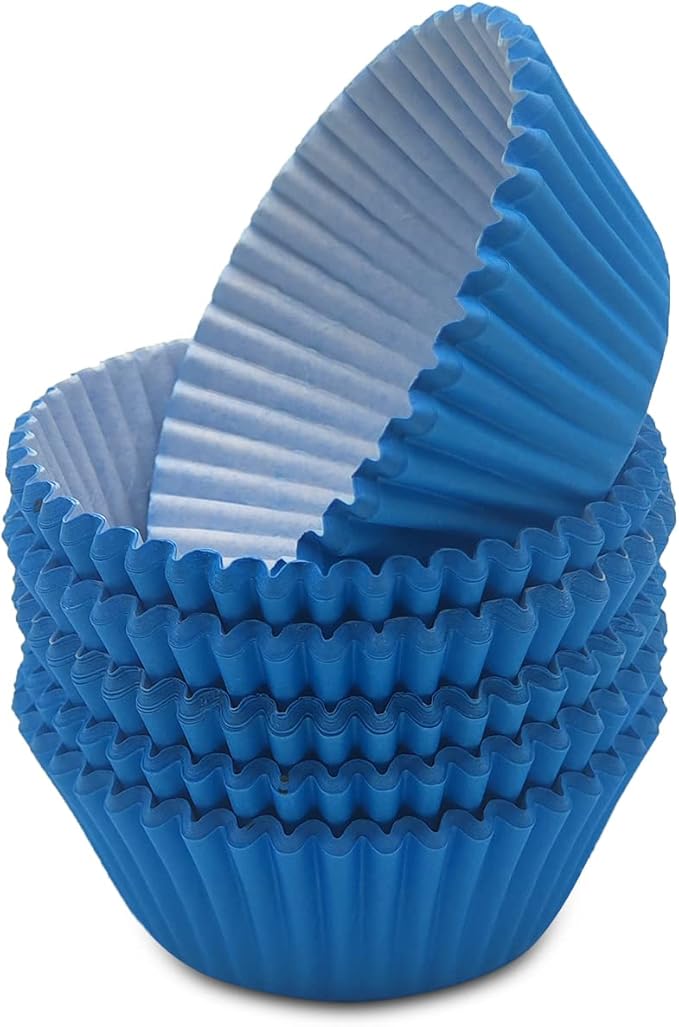 Standard Baking Cups, Classic Blue Greaseproof Festive Cupcake Liners, 150-Count