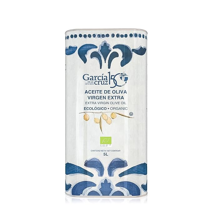 García de la Cruz - Organic Extra Virgin Olive Oil, Montes de Toledo, Recycled PET Packaging, Can of 5L