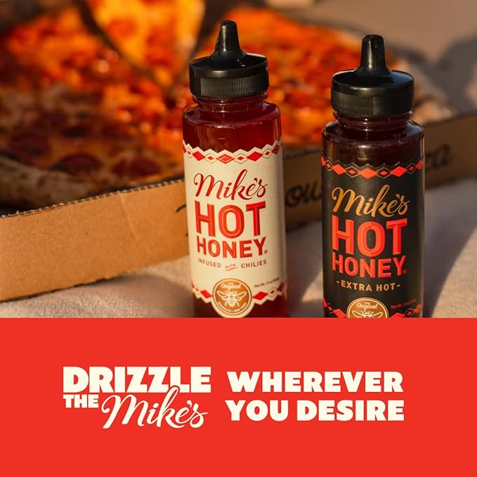 Mike's Hot Honey, Original & Extra Hot, America's #1 Spicy Honey with Chili Peppers, Gluten-Free, Paleo-Friendly, (10oz Bottle, 2 Pack)