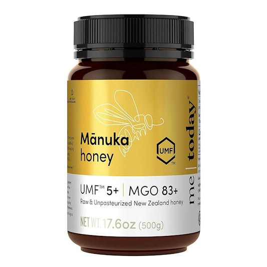 Me Today Manuka Honey, New Zealand Manuka Honey, Authentic, Raw & Unpasteurized Honey | Delicious Honey Crafted by Bees (17.6, UMF 5+ / MGO 83+)