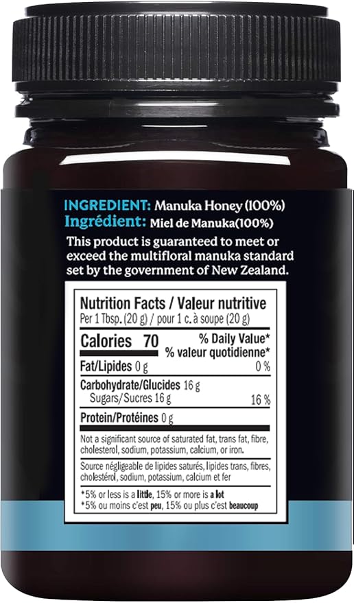 100% Pure New Zealand Honey - MGO 50+ Multifloral Mānuka Honey, Raw Mānuka, 17.6 Ounce (500g) (Pack of 1)