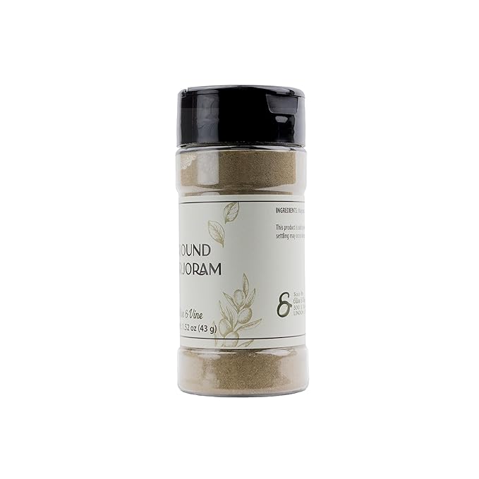 Olive & Vine Ground Marjoram, Earthy & Sweet, Seasoning for Soups, Stews, and Roasts, With Rich Tradition, Authentic Taste, For Global Recipes (1.52 Ounce)