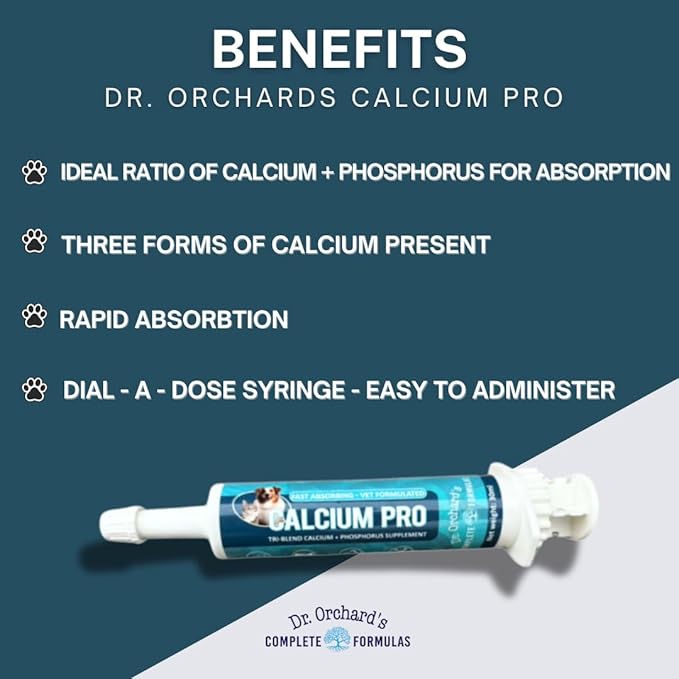 Oral Calcium for Dogs and Cats - Fast Absorbing Paste - Calcium Phosphorus Supplement for Dogs, 30ML, for Whelping Labor and Nursing (2)