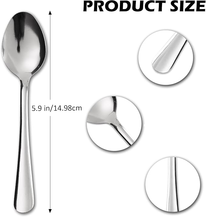 60 PCS Teaspoons Set - Windsor Stainless Steel Tea Spoons 5.9 Inch with Dishwasher Safe Small Spoons,Metal Dessert Spoon,Dinner Spoon Silverware for Home,Kitchen or Restaurant