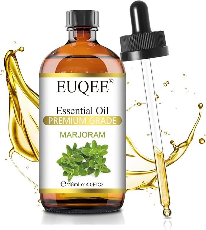Marjoram Essential Oil 118 ml Large Bottle Premium Marjoram Oil with Glass Dropper Great for Diffusers, Soap Candle Making - 4 oz