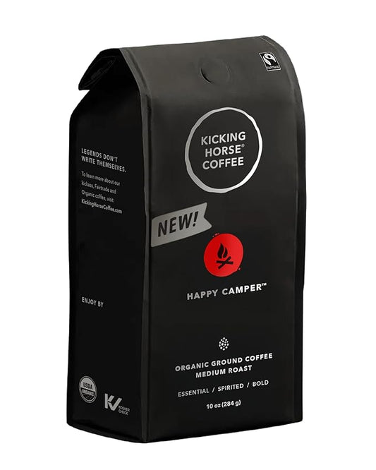 Kicking Horse Happy Camper Ground Coffee, 10 Ounce - Certified Organic, Fairtrade, Kosher Coffee