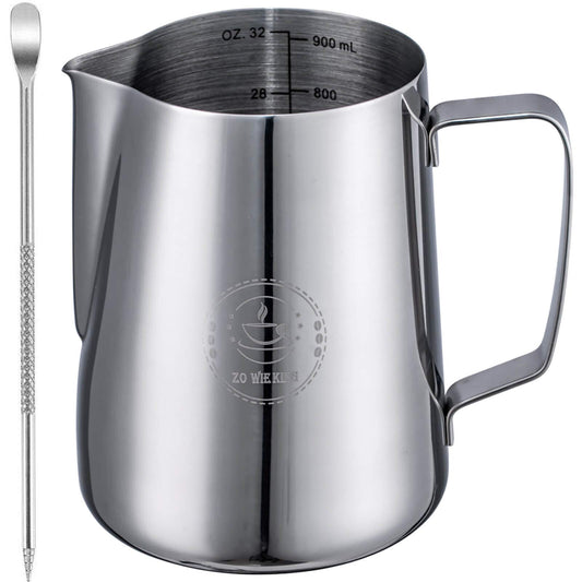 32oz Milk Frothing Pitcher for Coffee Shops, Large Stainless Steel Cup