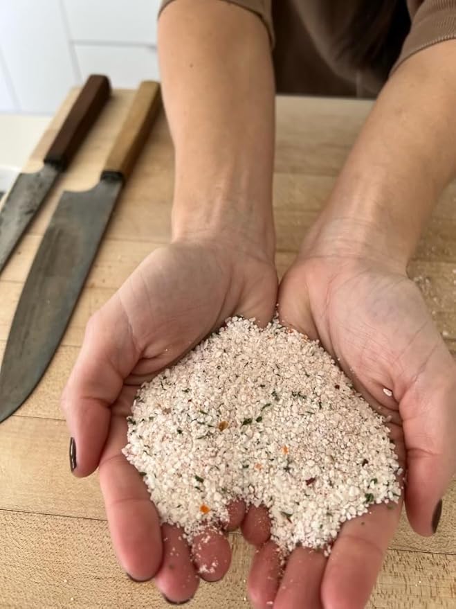 AM SIGNATURE SALT | Universal Cooking Signature Salt | All-Natural Seasoned Salt Blend of Gourmet Flake Kosher Salt, Herbs, Spices | 16oz | Created by Chef Marco and Aubrey Niccoli