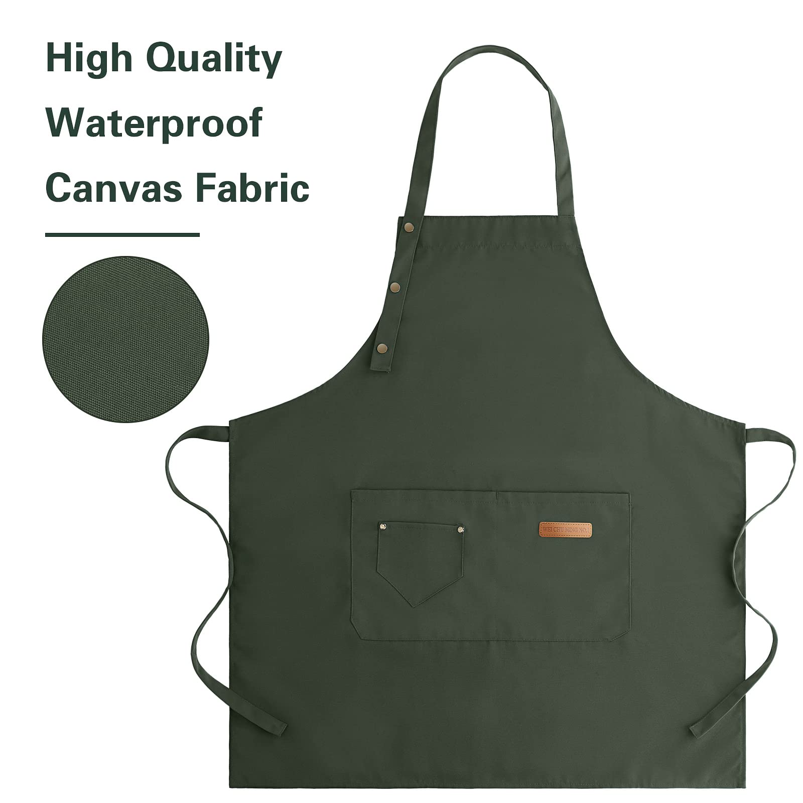LOYGLIF Apron for Men Women with Adjustable Straps and Large Pockets, Canvas Cotton Cooking Kitchen