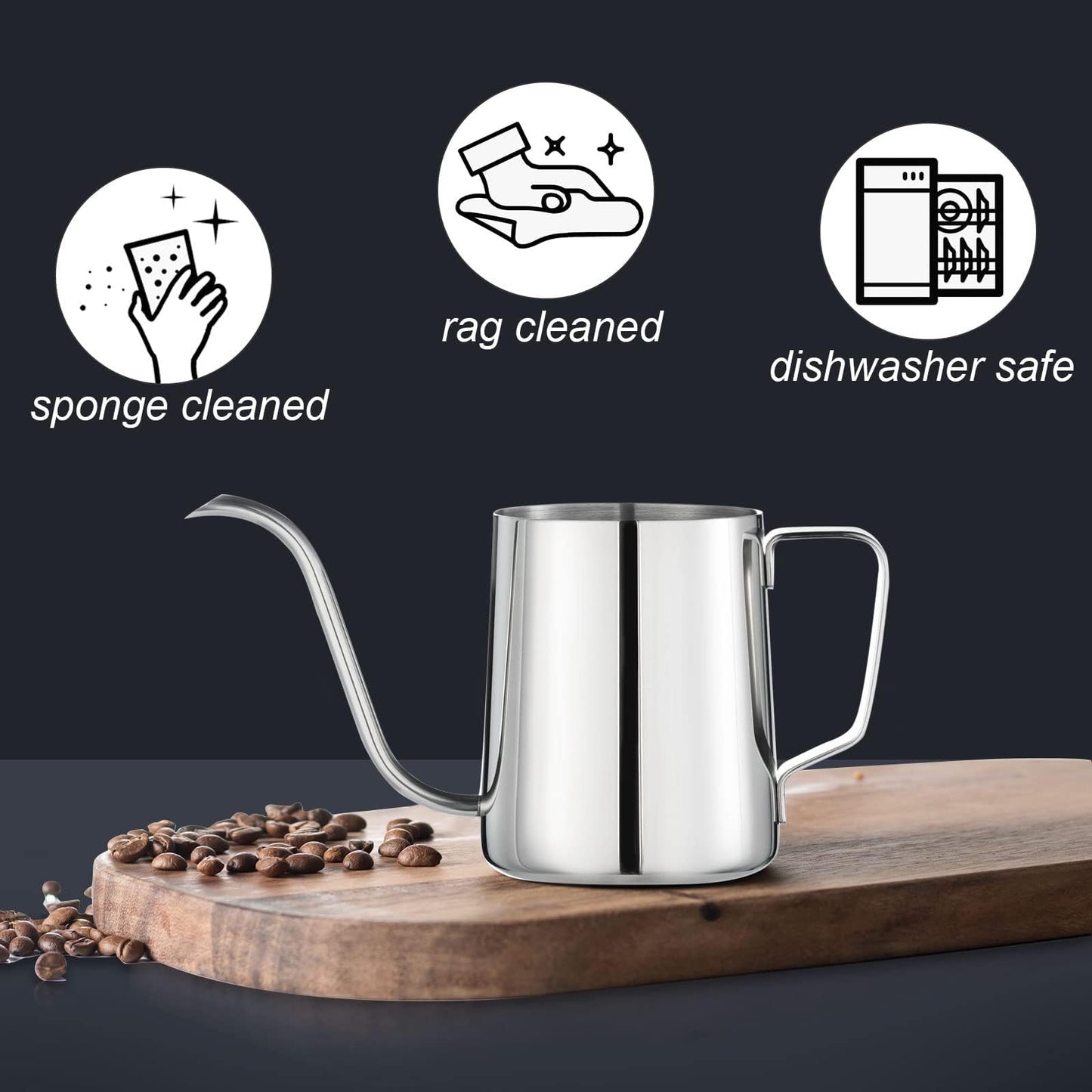 PARACITY Gooseneck Kettle, 12 oz Small Pour Over Kettle, Stainless Steel