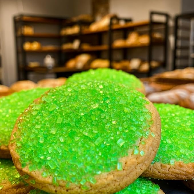 Bakerpan Sugar Sprinkles for Baking - 7 Ounce Lime Green Decorating Sugar Crystals for Cookies, Cake Pops, Ice Cream (Made in USA)