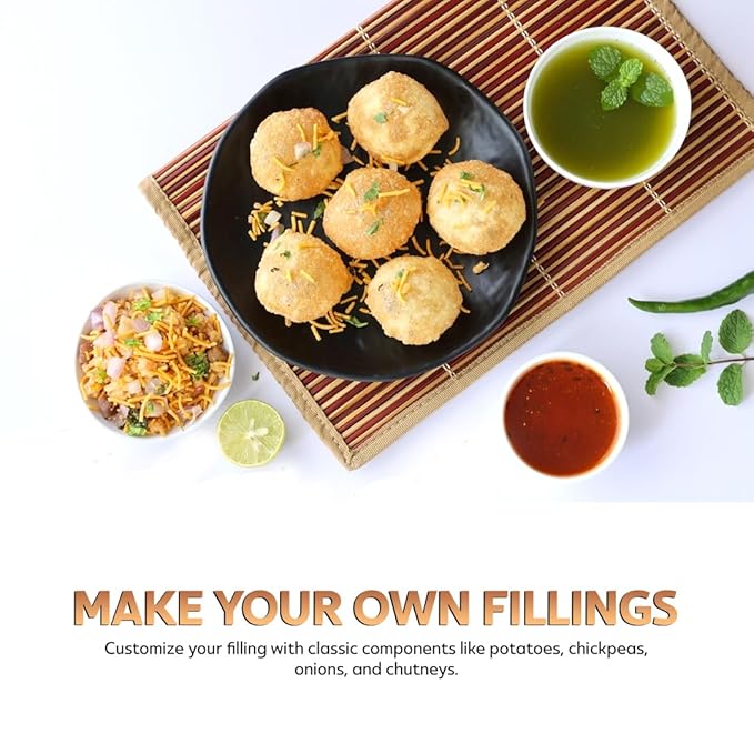 HEMANI Pani Puri - Coins - Comes with Masala - Ready to Cook - 200g (7.1 oz) - All Natural, Vegan & Non-GMO - Indian Origin