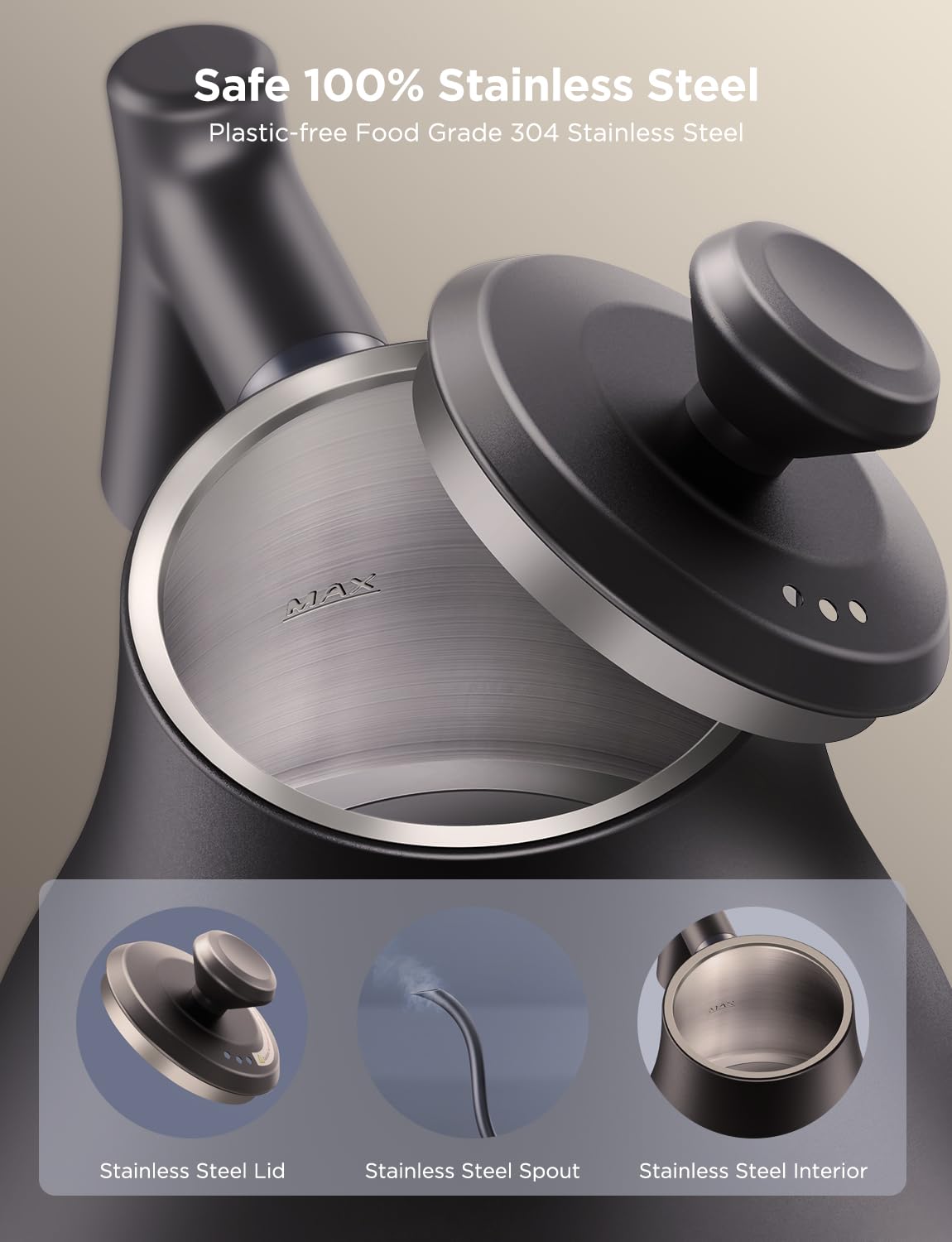 Govee Smart Electric Kettle, WiFi Variable Temperature Gooseneck Tea Kettle