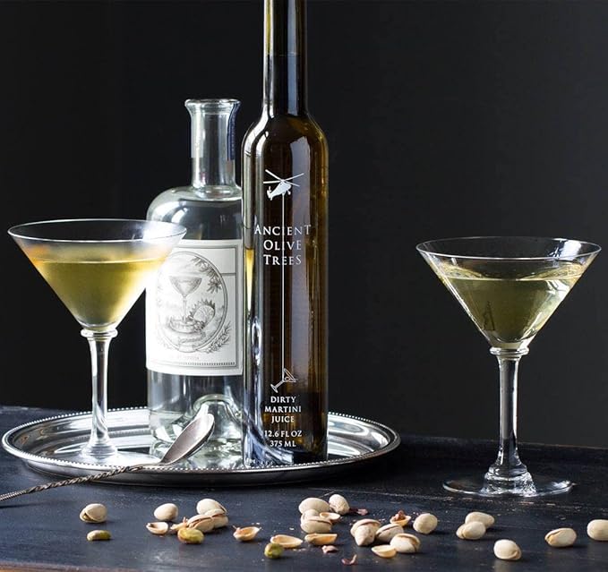 ANCIENT OLIVE TREES - Balsamic Vinegar with Extra Virgin California Olive Oil and Dirty Martini Juice | Each 12.6 FL. OZ.