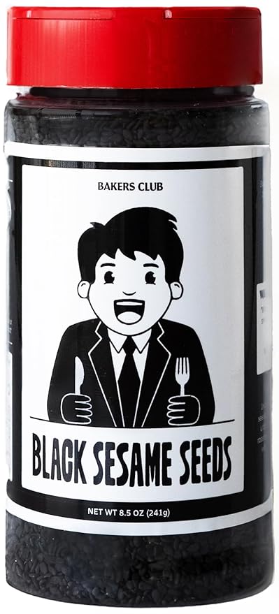 Premium Black Sesame Seeds 8.5oz - for Sushi, Tuna, Stir Fry, Bread, Poke Bowls - Kosher, Gluten Free, Rich in Sesame Oil - Ideal for Toasting, Cooking, Baking Bakers Club