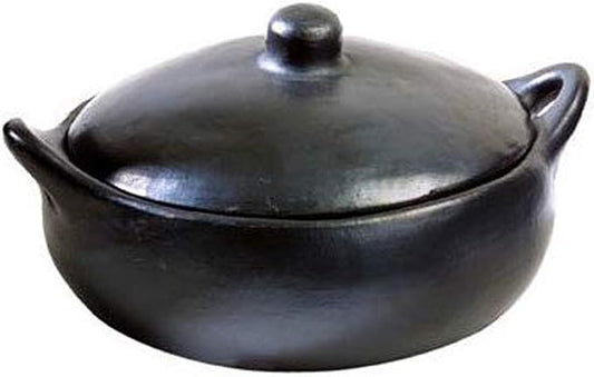 Authentic Chamba Casserole - Elegant, All-Natural Black Clay Casserole - Stovetop & Oven Safe ??Handmade in Colombia - 1.5-Quarts V. Small Pot
