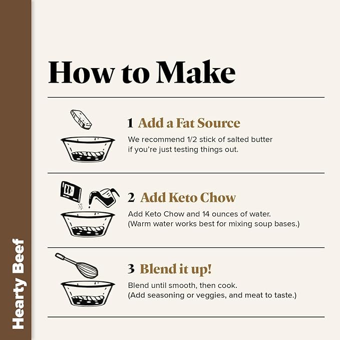 KETO CHOW BEEF SOUP BASE - 1 MEAL PACK