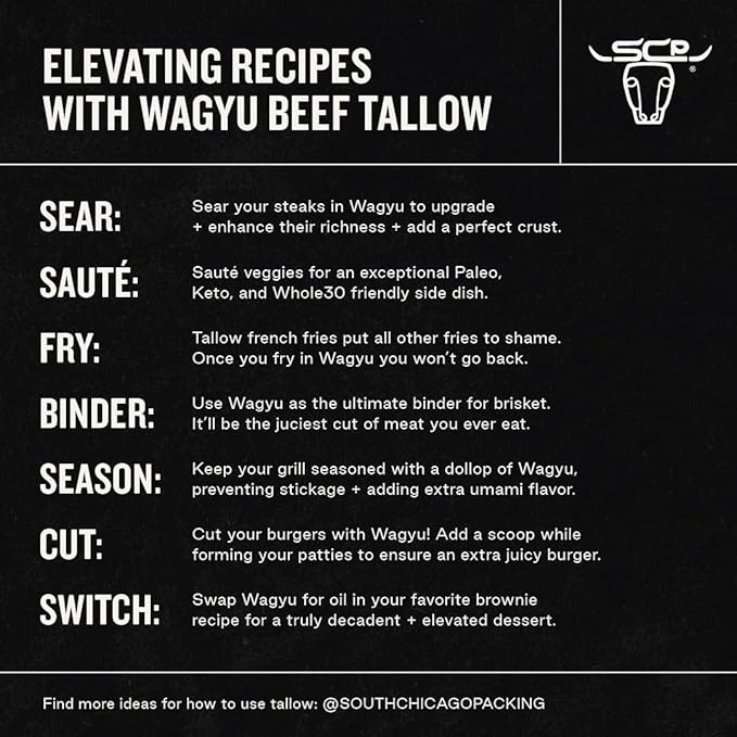 South Chicago Packing Wagyu Beef Tallow, 42 Ounces, Paleo-friendly, Keto-friendly, 100% Pure Wagyu