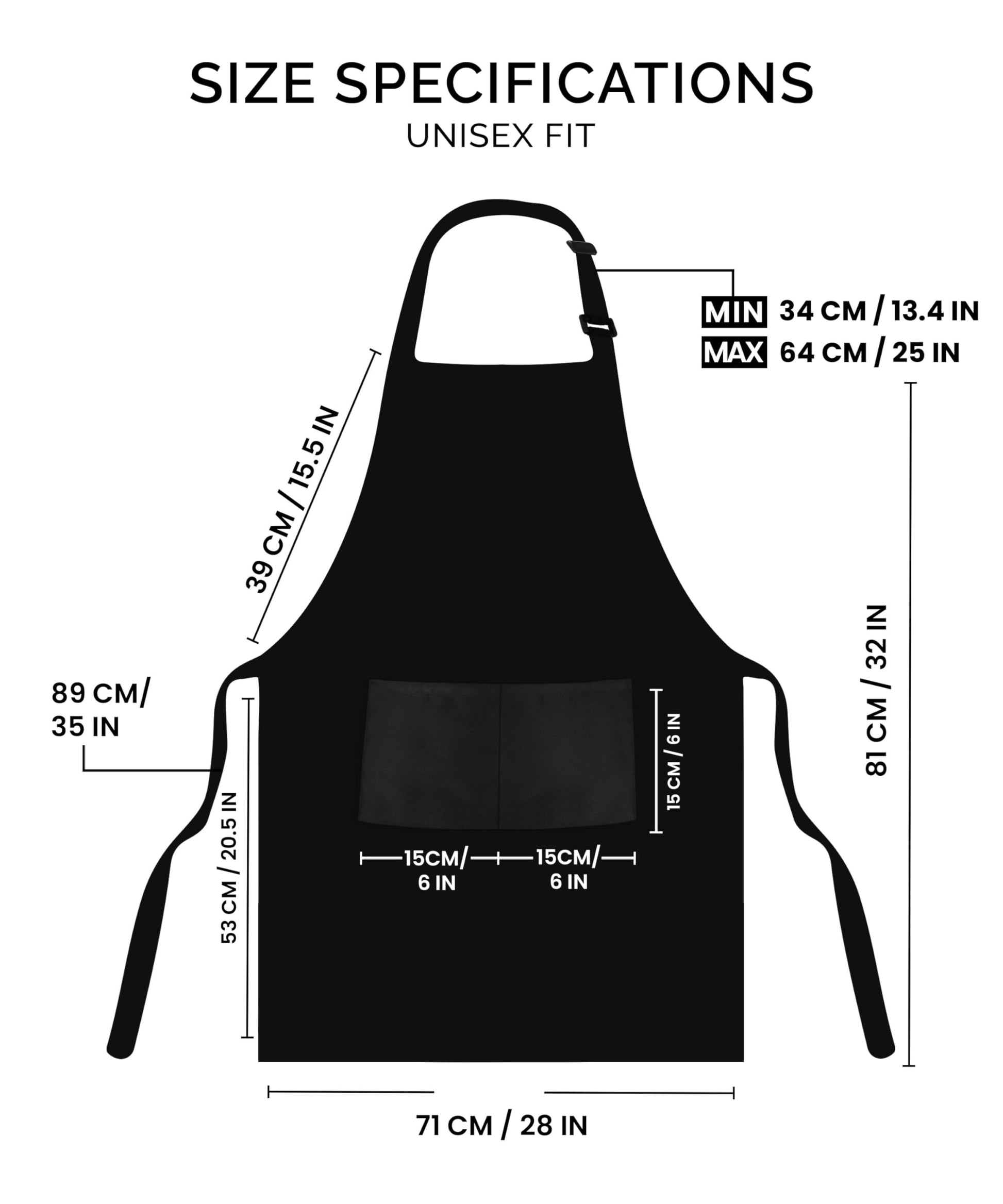 Utopia Kitchen Bib Aprons 2 Pack Adjustable With 2 Pockets Black