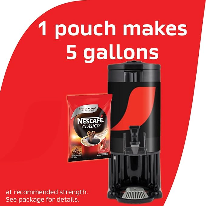 Nescafe Clasico Dark Roast Instant Coffee, 8 oz Pouch