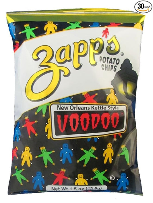 Zappì°??꽓s New Orleans Kettle-Style Potato Chips, Voodoo Flavor ì°????Crunchy Chips with a Spicy Kick, Great for Lunches or Snacking on the Go, 1.5 Ounce (Pack of 30)
