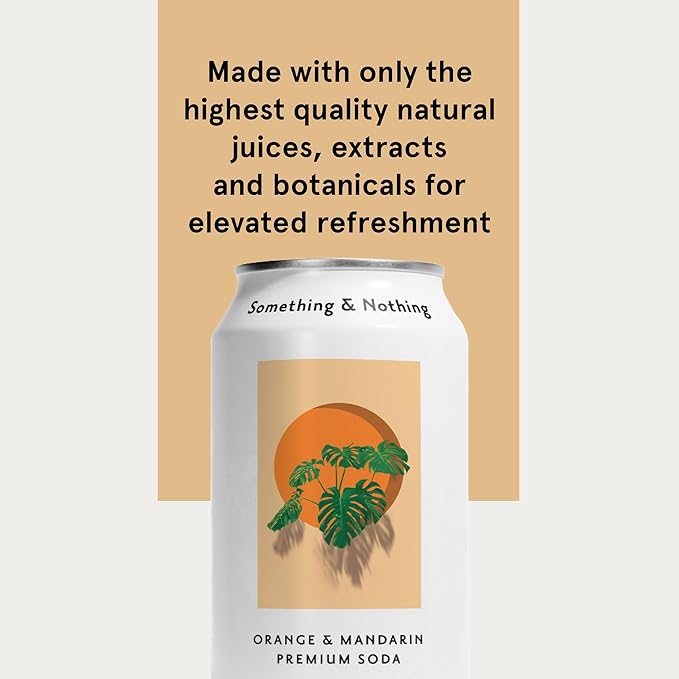 Something & Nothing Mango & Thai Basil Flavored Sparkling Water | Lightly Carbonated & Full of Flavor with Added Grape & Lemon Juice | Vegan & Low Calorie Premium Soda | 12 Fl Oz Cans (Pack of 12)